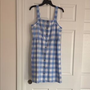 J. Crew Blue and White Plaid Dress